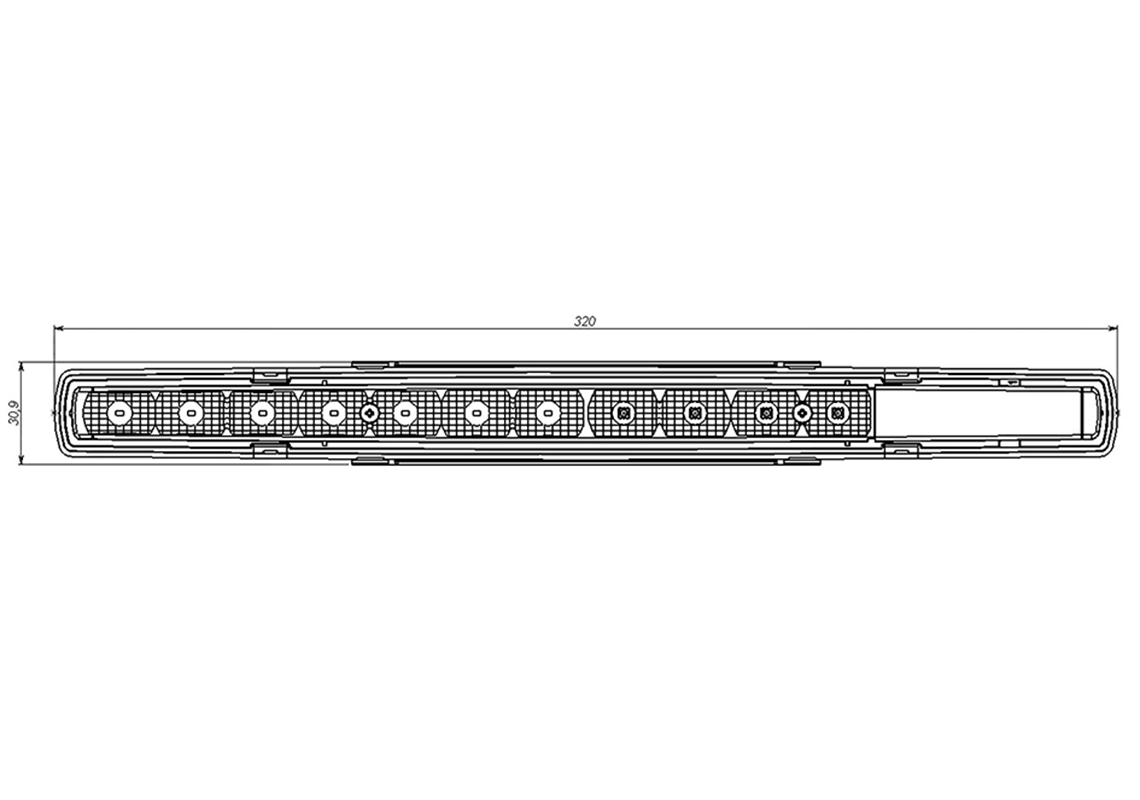 Feux arrière LED: clignotant, stop, position (bus et car)